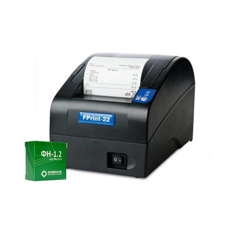 ККТ АТОЛ FPrint-22ПТК. Черный. с ФН 1.2 15 мес. USB. RS-232. Ethernet. 5.0